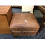 OTTOMAN LEATHER FOOTSTOOL