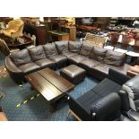 LARGE BROWN LEATHER SOFA