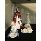 FOUR FIGURES, 1 ROYAL WORCESTER, 2 LLADRO & 1 NAO