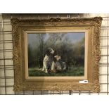 CLIVE MADGWICK OIL ON CANVAS OF GUN DOGS