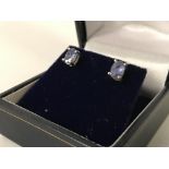 STERLING SILVER TANZANITE STUD EARRINGS