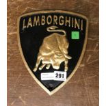 CAST IRON LAMBORGHINI SIGN