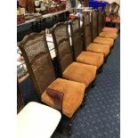 6 OAK BERGERE CHAIRS