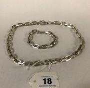 CHUNKY HM SILVER NECKLACE & BRACELET