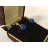 GOLD DIAMOND & LAPIS LAZULI EARRINGS