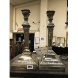 PAIR OF SILVER PLATE CANDLESTICKS