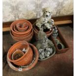 COLLECTION OF TERRACOTTA POTS & STATUES