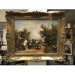 GILT FRAMED PICTURE HORSE & CART