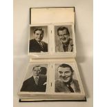 MALE FILM STAR POSTCARDS IN ALBUM