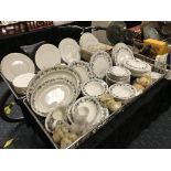 TWO TRAYS OF CHINA INCL. ROYAL ALBERT & ROYAL DOULTON