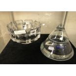 SWEDISH ORREFORS GLASS BOWL & VILLEROY & BOCH CONICAL GLASS BOWL