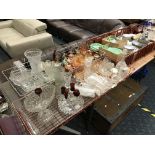 CHINA GLASS & SMALL AMOUNT OF COLLECTABLES - 4 TRAYS