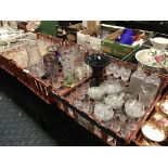 3 TRAYS OF GLASSWARE