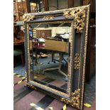 LARGE GILT & BLACK MIRROR