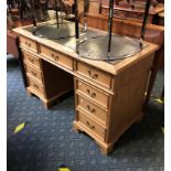 PINE LEATHER TOP DESK