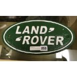 CAST IRON LAND ROVER SIGN