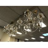 PAIR CRYSTAL DROP CHANDELIERS