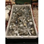 1 TRAY OF SILVER PLATED CUTLERY