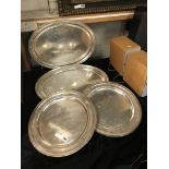 4 SILVER PLATE HOTEL TRAYS