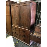 MAHOGANY LINEN CUPBOARD