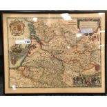 HAND COLOURED FRENCH MAP