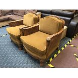 PAIR OF BERGERE ARMCHAIRS