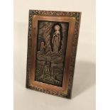 RELIGIOUS COPPER PLAQUE ON STAND