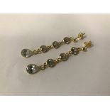 14K GILT SILVER TOPAZ EARRINGS