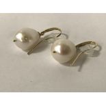 9CT GOLD LARGE SOUTH SEA PEARL EARRINGS