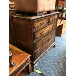 MAHOGANY FIVE DRAWER CHEST