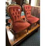 TWO BUTTON BACK CHAIRS