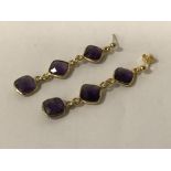 14K GILT SILVER AMETHYST EARRINGS