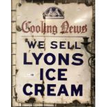 LYONS ICE CREAM ENAMEL SIGN - REASONABLE CONDITION