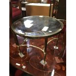 ROUND BRASS & GLASS TABLE