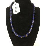 14K GILT SILVER LAPIS LAZULI NECKLACE