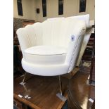 WHITE VELVET SHELL CHAIR