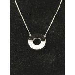 18CT WHITE GOLD DIAMOND PENDANT & CHAIN