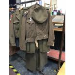 4 MILITARY ITEMS - 1 COAT, 2 JACKETS & A HAT
