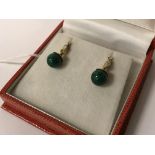 GOLD & JADE DROP EARRINGS