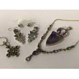 STERLING SILVER MIXED GEMSTONE JEWELLERY