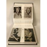 FEMALE FILM STAR POSTCARDS IN ALBUM