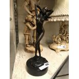 BRONZE NUDE GIRL STATUETTE