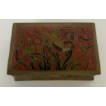 VINTAGE JAPANESE BRASS AND ENAMEL BOX