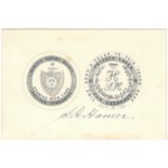 PRINTERS PROOF SIGNED DESIGN FOR PRIVATE TOKEN BY SAMUEL HENRY HAMER