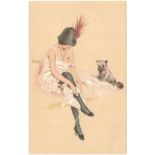 RAPHAEL KIRCHNER POSTCARD - RIQUETTE ET SON CHIEN