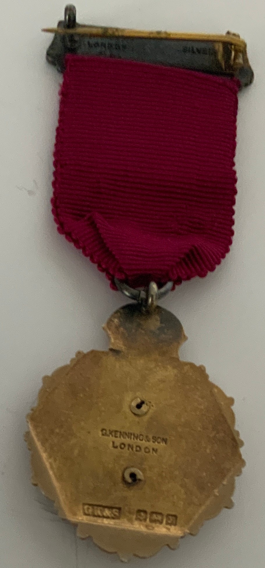 HALLMARKED SILVER MEDAL FOR STEWARD OF ROYAL MASONIC BENEVOLENT INSTITUTION 1924 - Image 2 of 2