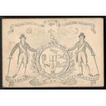 1845 NOTTINGHAM ANCIENT IMPERIAL UNITED ORDER MEMBERSHIP CARD FOR SAMARITAN LODGE