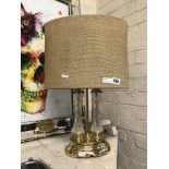 BRASS CUT GLASS TABLE LAMP