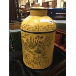 MUSTARD TOLEWARE TEA JAR