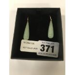 9CT GOLD JADE DROP STUDS